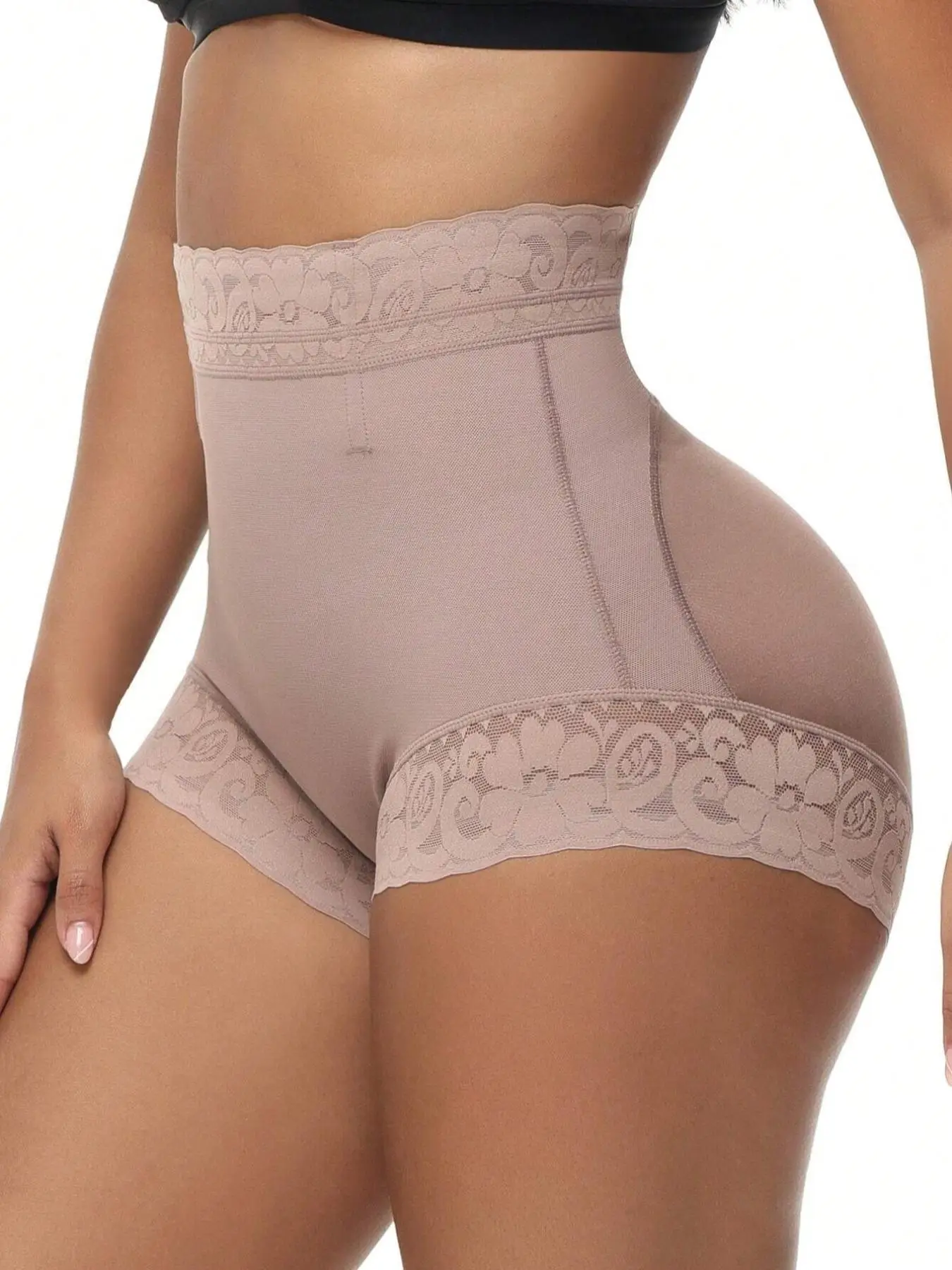 Women's Plain Floral Lace High Waist Shapewear Panty, Body Shaper, Tummy Control Butt Lift Hip Padding Panty, Ladies Sexy Shapewear Bottoms for Daily