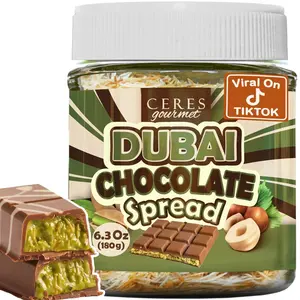 Dubai Chocolate Spread – 6.35 oz Jar with Pistachio, Kataifi & Gourmet Dubai Chocolate Filling for Pancakes, Breakfast, Snacks, and Desserts