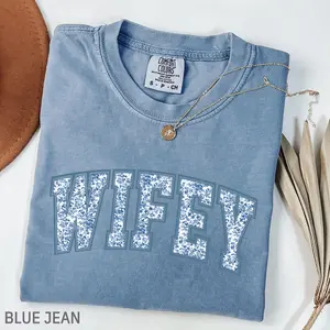 Comfort Colors Toile Floral Wifey TShirt, Wedding Gifts, Engagement Gift, Bride Gifts, Just Married Tee, Wife T-Shirt, Bridal Shower Gifts