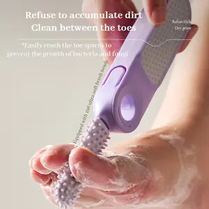 Watch 2 in 1 Toe Cleaning Brush& Foot File Callus Remover,Double Sided Callus Remover for Feet, Metal Foot Scrubber for Cracked Heel, Professional Foot Scraper Rasp Pedicure Tool to Remove Hard Skin
