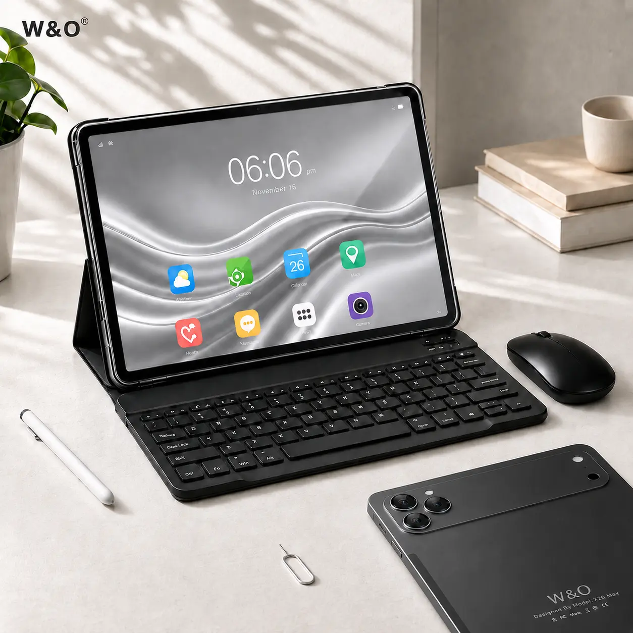 【TikTokShopBackToSchool】W&O X17 Ultra & X26 Max Android 15 Tablets, 10.1/10.95-Inch, 8GB/12GB RAM, 256GB Storage, SIM & microSD Support, Bluetooth Keyboard Mouse Case Stylus Bundle smart gift