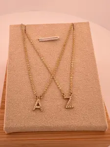 Oroconda Jewelry 14k Gold Initial Necklace 16"-18" Adjustable with Zirconias Perfect for Everyday Wear Personalized Letter Charm