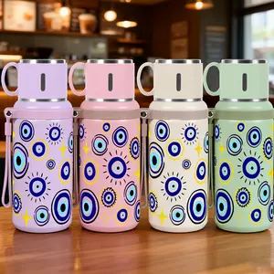 1pc 20oz Stainless Steel Tumbler with Evil Eye and Stars Pattern, Suitable for Sports, Fitness, Outdoor Travel Outdoor Durable Large Capacity Hiking Stainless Steel Cup Suitable for gifts for friends, colleagues