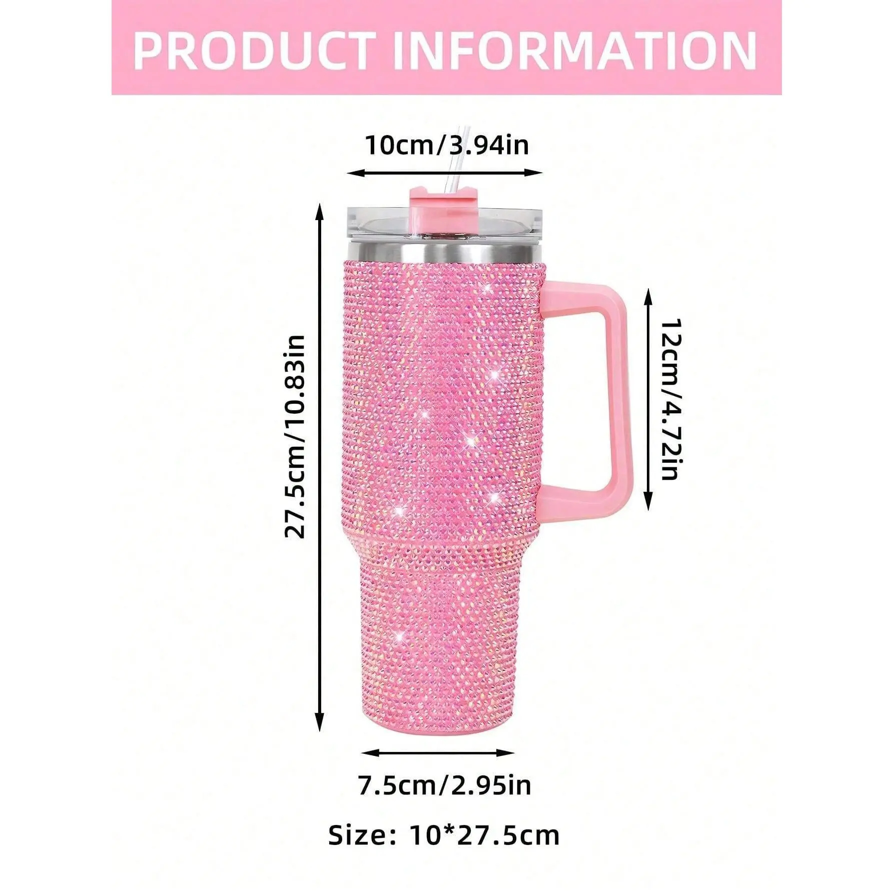 40oz Stainless Steel Vacuum Insulated Flask - Multicolor Handle Tumbler with Straw Lid, Portable Travel Car Cup for Back to School, Outdoor Sports, Handle Tumbler Vacuum Flasks