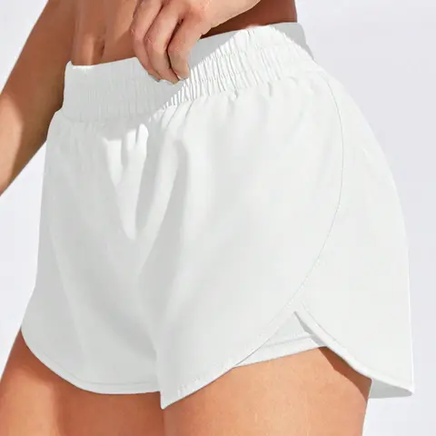 Woven Trendy Seller Popular Items Sporty Fitted Curved Hem Fashionable Shorts