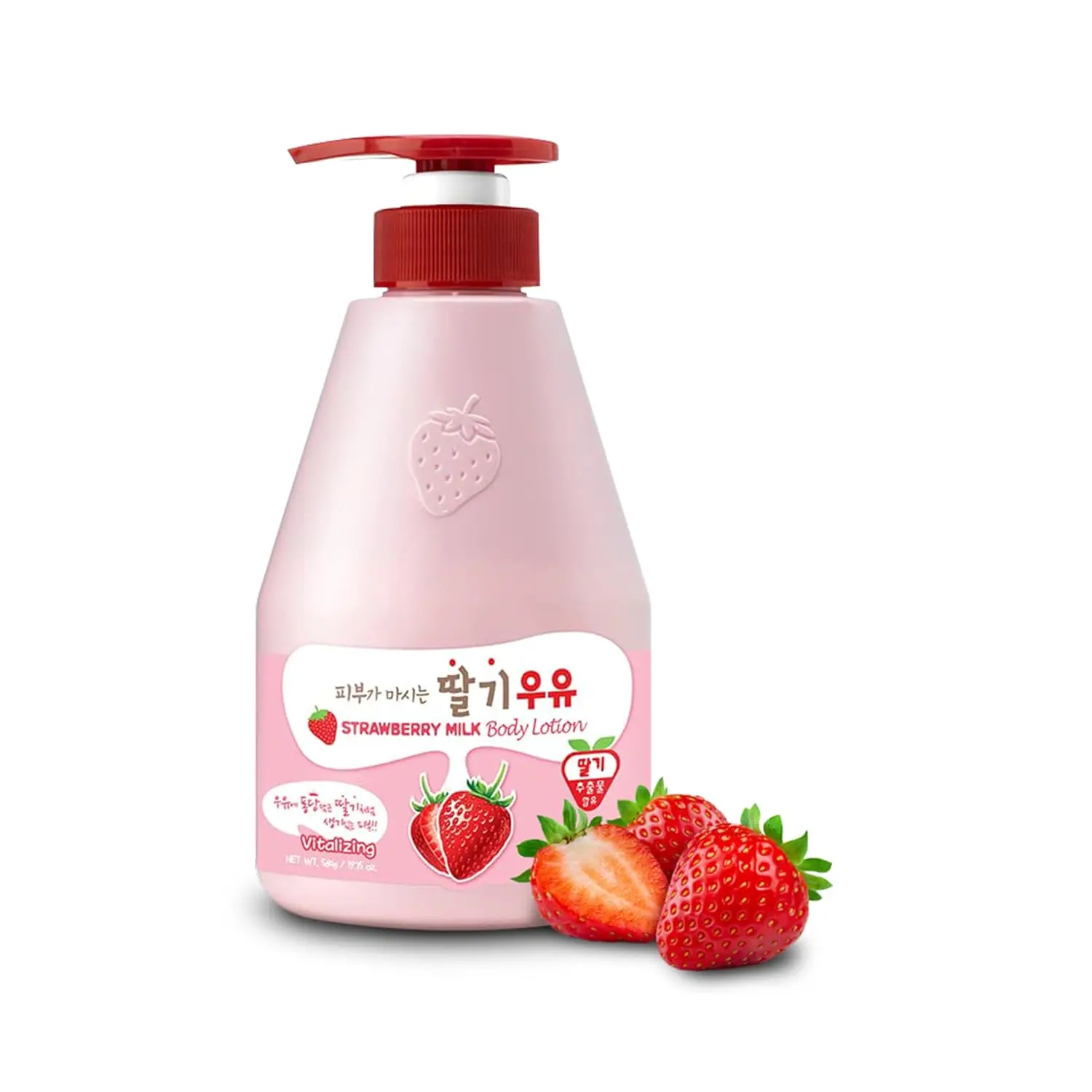 KWAILNARA Strawberry Milk Body Lotion (19.75 Fl Oz) - Deeply Hydrating, Lightweight Korean Body Moisturizer with Milk Protein, Royal Jelly, Strawberry Extract for Smooth Skin, Paraben-Free, Non-Greasy