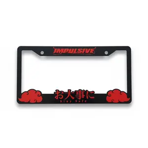 BLACK/RED Stay Safe License Plate Frames
