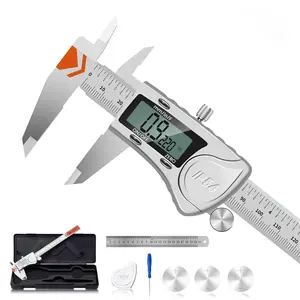 Jeweler tools Caliper IP54 Waterproof Measuring Tool with 3 Batteries Cover Stainless Vernier Micrometer Inch/MM/Fraction for DIY 3D-printing