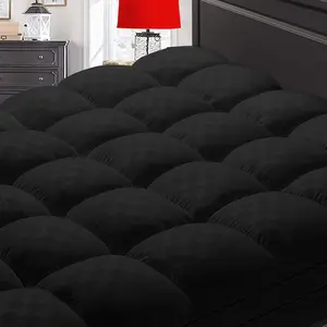 Mattress Topper  XL,Extra Thick Mattress Pad Cover for  ,Cooling Mattress Protector with 8-21 Inch Deep Pocket,Overfilled Down Alternative Filling,Black