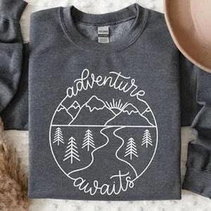 Adventure Sweatshirt, Mountain Sweatshirt, Camping Sweatshirts, Nature Lover Shirt, Camper Sweatshirt for Women