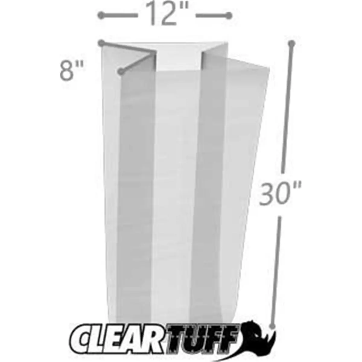 International Plastics  12 x 8 x 30 in. 3 Mil Clear Gusseted Poly Bags - Case of 250, 250 Bags, Ldpe Plastic