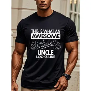 THIS IS WHAT AN AWESOME Amazing UNCLE And LOOKS LIKE Idea Tee, Uncle Birthday Gifts, grandma's favorite t shirt good graphic tees funny graphic tee funny shirt guys gifts trendy t-shirts oversized tshirt  black costumes gifts for boyfriend Casual Crewneck