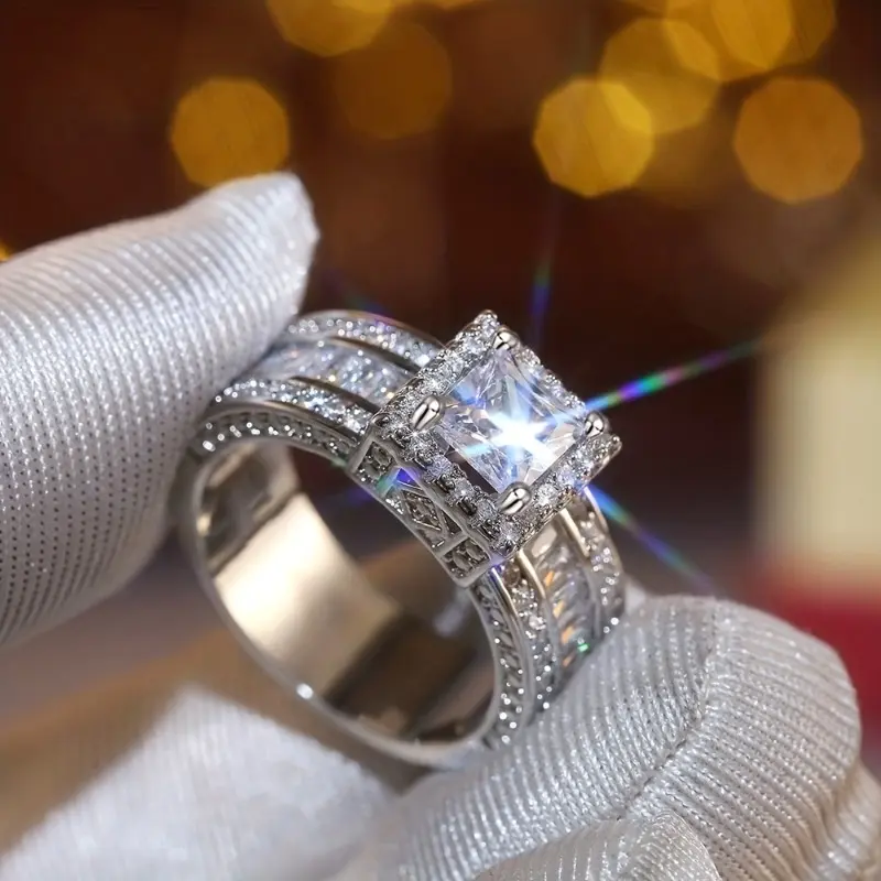 Elegant Ring with Square Cut  Perfect for Engagement Wedding Anniversary Birthday Gifts for Women non traditional engagement ring unique rings