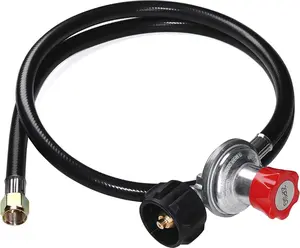 5  0-20 PSI Adjustable High   Regulator with Hose for QCC1/Type1  Tank Cylinder Fits for LP Gas Grill Turkey Fryers Patio Heaters and More Appliances-Safety Certified