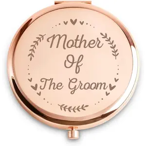 Mother of The Groom Gifts for Mom, Personalized Engraved Compact Mirror, Best Presents for Bridal Shower, Wedding, Bachelorette Party,Engraved Pocket Mirror,Portable Mirror Gift for Women,Practical for Mom from Daughter Son,Makeup Mirror