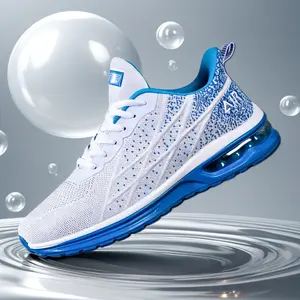 Athletic Trainer Footwear Men's Closed LightBlue Running Shoes Lightweight Breathable Non Slip Gym Training