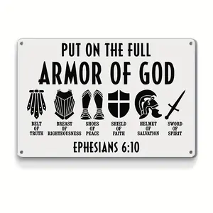 Put on the full armor of God, Bible Verse Decoration, Christian Decoration, Jesus Art Decoration, Men's Religious Gifts, Bedroom Decoration, Interior Decoration, Wall Decoration, Room Decoration, Home Decoration (12"x 8"/ 30cm * 20cm)