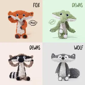 38cm Cartoon Fox Flying Squirrel Wolf Alligator Plush Soft Toy Cute Furry Plushie Sleep Hug Pillow Room Decor Gift For Kids