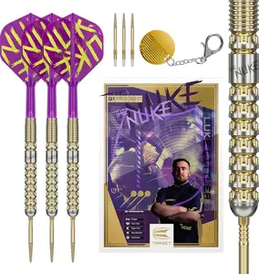 Target Darts Luke Littler Gen 1 Prodigy Steel Tip Swiss Point Darts, 90% Tungsten Dart, 22G/23G/24G | Generation 1 Gold Steel Tip Dart, Player Edition Swiss Points Dart Sets, K-Flex Flights and Shafts
