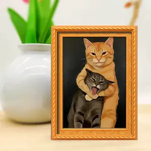 Funny Cat Refrigerator Magnet, Silly Cat Fight Magnetic Sticker, Novelty Kitchen Decor, Gift for Cat Lovers, Creative Kitchen Ornament