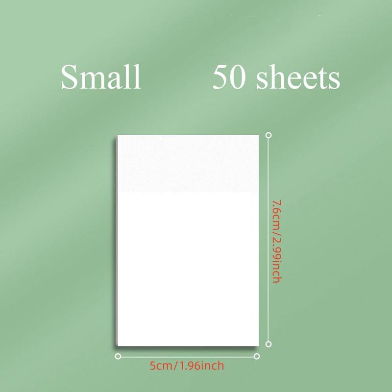50 Sheets/pack Transparent Sticky Notes, High Adhesive Stickers, Notepads, Stationery Supplies for School