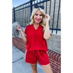 Lauren Sequin Set Crimson & White by Mary Square