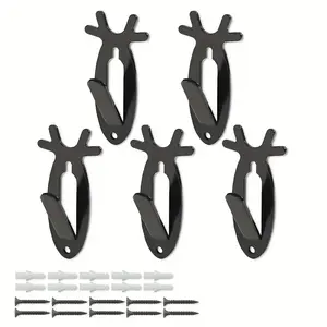 5Pcs Christmas European Mount Skull Wall Hanger Hook Deer Antelope Antler Mount Bracket For Car Home Wall Decoration Upgraded Version Ornaments