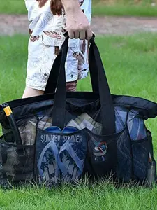 Mesh beach bag outdoor picnic bag multi-pocket toy storage bag large-capacity breathable Summer Mesh Bag Travel Bag