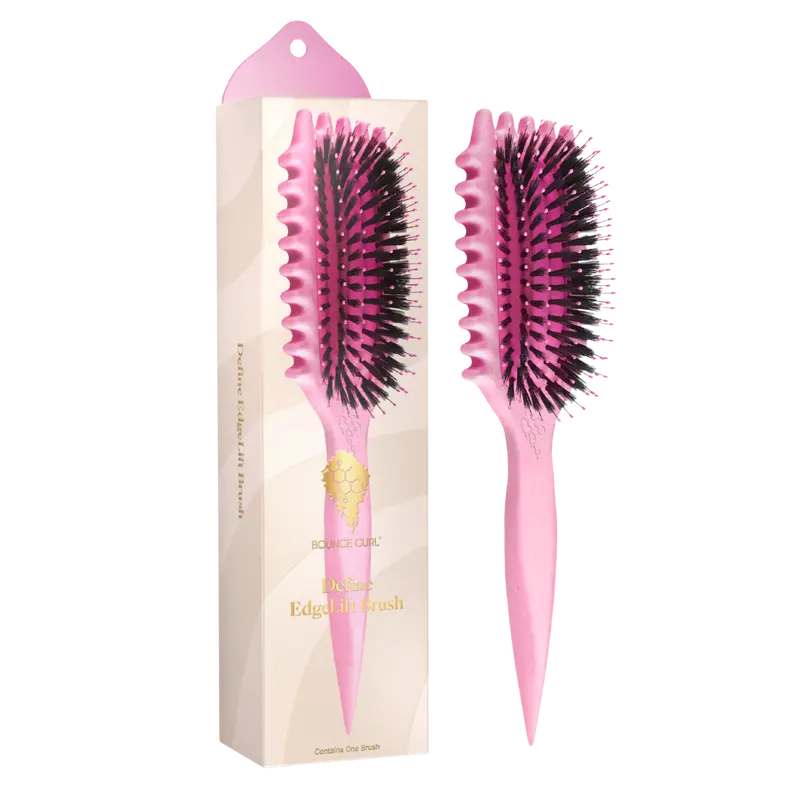 Define EdgeLift Curl Brush by Bounce Curl For Definition, Defined Curls, Frizz Reduction, Smooth Hair Style