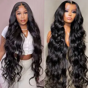 Space City Wigz 13x4 Lace Frontal Wig Pre-Everything Ear to Ear Natural HD Lace Skin Melted Body Wave Human Hair Wigs With Band 250 Density Bouncy Versatile Body Wave Collection