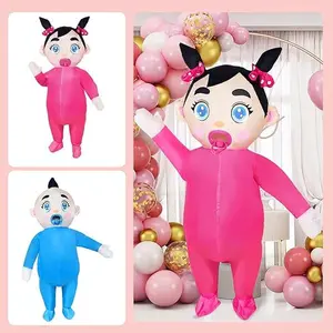 96 Inch Giant Inflatable Adult Baby Costume Baby Blow Up Costume Boy and Girl Gender Reveal Costume Halloween Cosplay