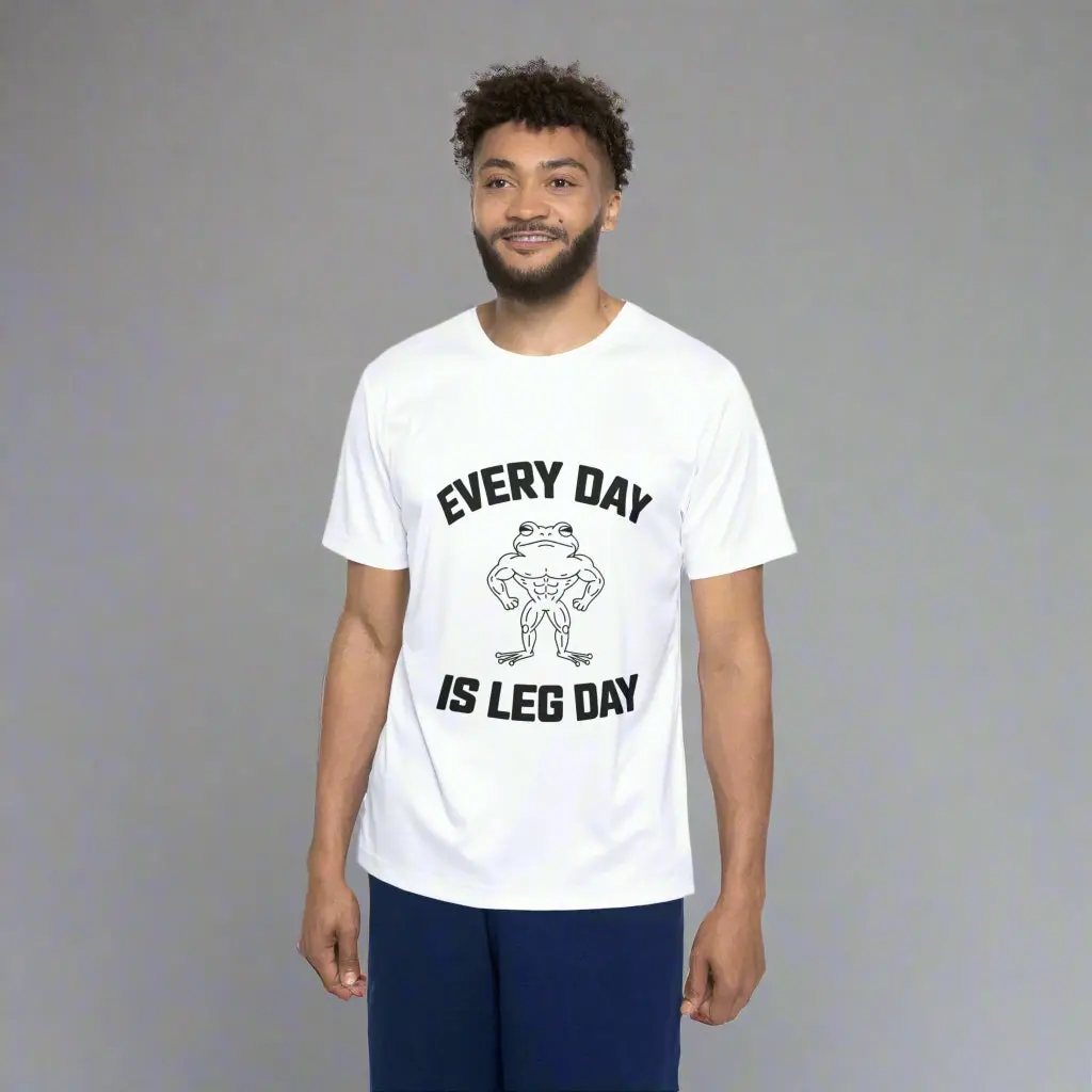 Frog Fitness Men's Sports Jersey – Lightweight Polyester | Leg Day