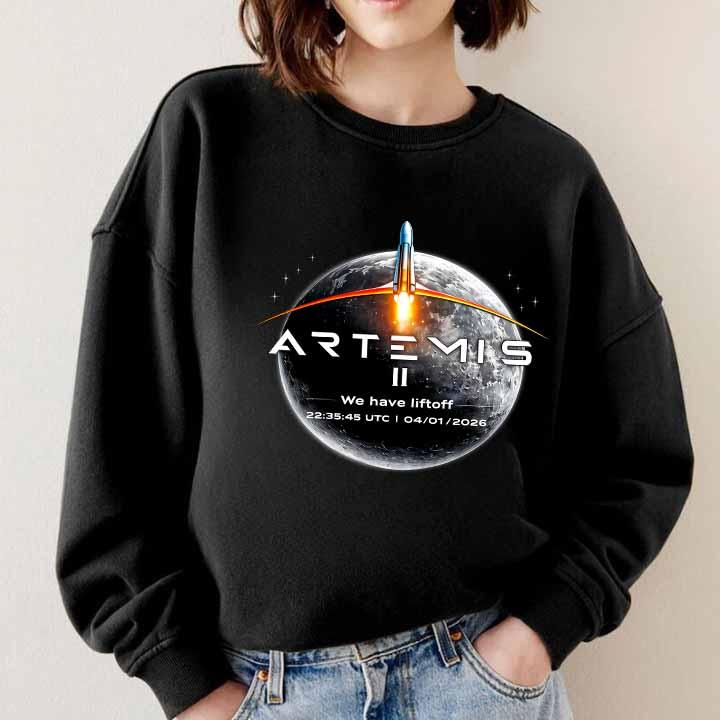 Artemis II Rocket Launch Shirt, Artemis 2 Journey Around the Moon Tee, Space Exploration Sweatshirt, Moon Mission Fan Gift Hoodie, Astronomy T-Shirt