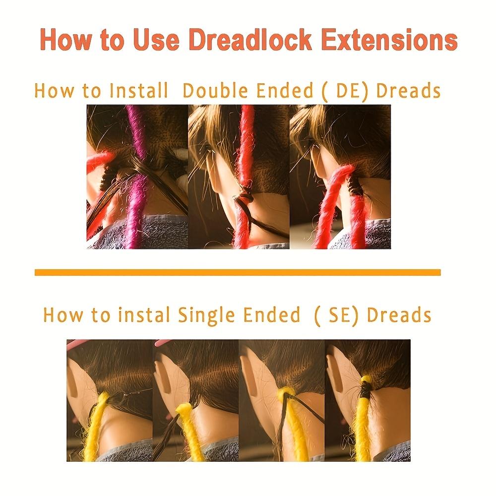 "15Pcs Mixed Double Ended Dreadlock Extensions 24 Inch Dreads Handmade Boho Hippie Style Straight & Curly Dreadlocks Hair Extensions For Women "	