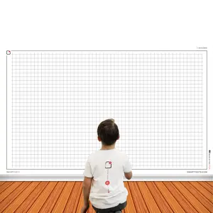 Smarty Dots | GRAPHING 1-Inch Grid Dry Erase Without A Trace FlexiBoard Glueless Optically Transparent Truly Repositionable Flexible Thick Premium Quality Any Surface Made in The USA (58x35)