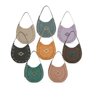 Montana West Women's Western Hobo Shoulder Bag with Aztec Design & Cut-Out Trim - Slip On Closure, Geometric Pattern, Spacious Interior