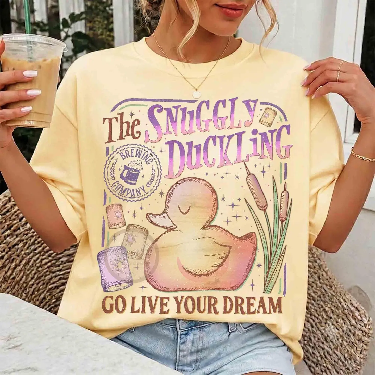 Vintage The Snuggly Duckling Brewing Shirt, Magic Kingdom Go live Your Dream Quote Tee, Tangled Princess Lantern Shirt, Magic Kingdom Matching Trip