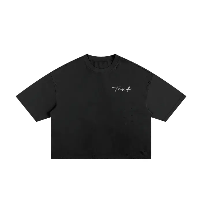 Classic Frayed Boxy Tee - 250 GSM