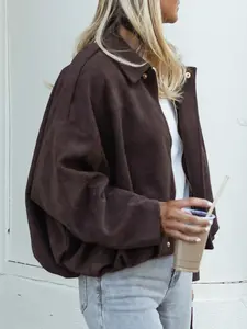 Autumn Winter Vintage Loose Jacket Women Casual Daily Street Wear Ladies Coat