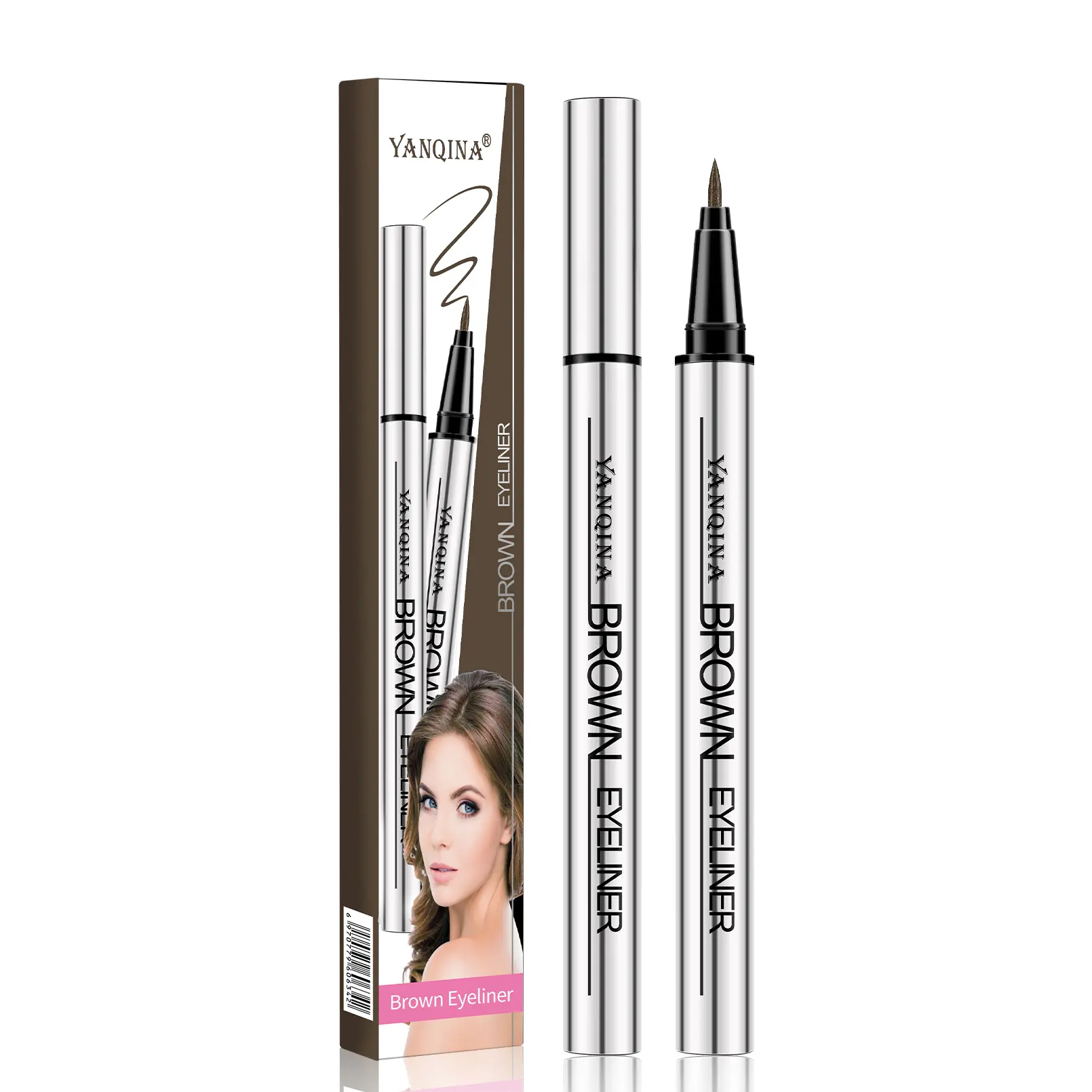【YANQINA】 Black Cat Eye Eyeliner Pencil - 24-Hour Long-Lasting, Smooth, Smudge-Proof, Waterproof, Ultra-Creamy Silky Texture, micro liner Lightweight Cosmetic Pigment Beauty Product for Youth's Daily Gym & Everyday Makeup Application