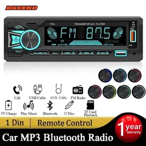 Bileeko 1din Car Bluetooth-compatible Mp3 Player, Single Din Car Radio with Remote Control, Universal Car Audio System, Supports Phone Charging. PHBH in stock