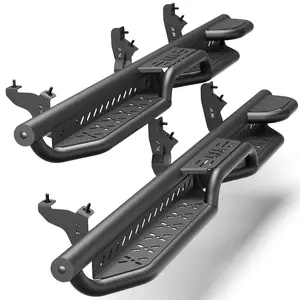 Running Boards for 2021-2022-2023-2024-2025 FORD BRONCO  4 DOOR CREW CAB, Two-Raised Step Design, Heavy-Duty Carbon Steel Nerf Bars, 2PCS