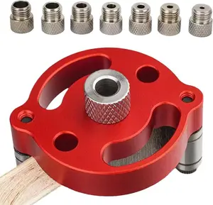 Self Centering Doweling Jig Kit , Drill Guide Locator 3/4/5/6/7/8/9/10mm Drill Bushings Straight Holes Wood Panel Hole Punch Locator, Woodworking Straight Hole Puncher Dowel Jig Positioner Locator Hand Dril-l Tool