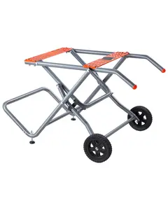 Portable Table Saw Stand With Wheels For Workshop And Jobsite, Heavy Duty Folding Stand Supports 350 Lbs Load Capacity, Adjustable Height, Rollable And Easy To Transport, Universal Mounting Rails, Durable Steel Frame