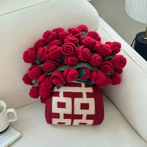 Handmade Rose Blanket, Convertible Bouquet, Unique Gift for Mom Wife Girlfriend, Comfortable Decorative Throw, Valentine's Day Wedding Present