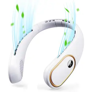 Neck fan rechargeable 5000mah portable neck fan with digital display 4 speeds 75 stronger cooling handsfree personal fan for womenmenkids typec fast charge giftready packaging