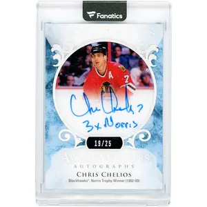 Chris Chelios Chicago Blackhawks Autographed 2023-24 Upper Deck Artifacts Award Winners #AWA-CC #19/25 Card with "3X Norris" Inscription - Fanatics Authentic Certified