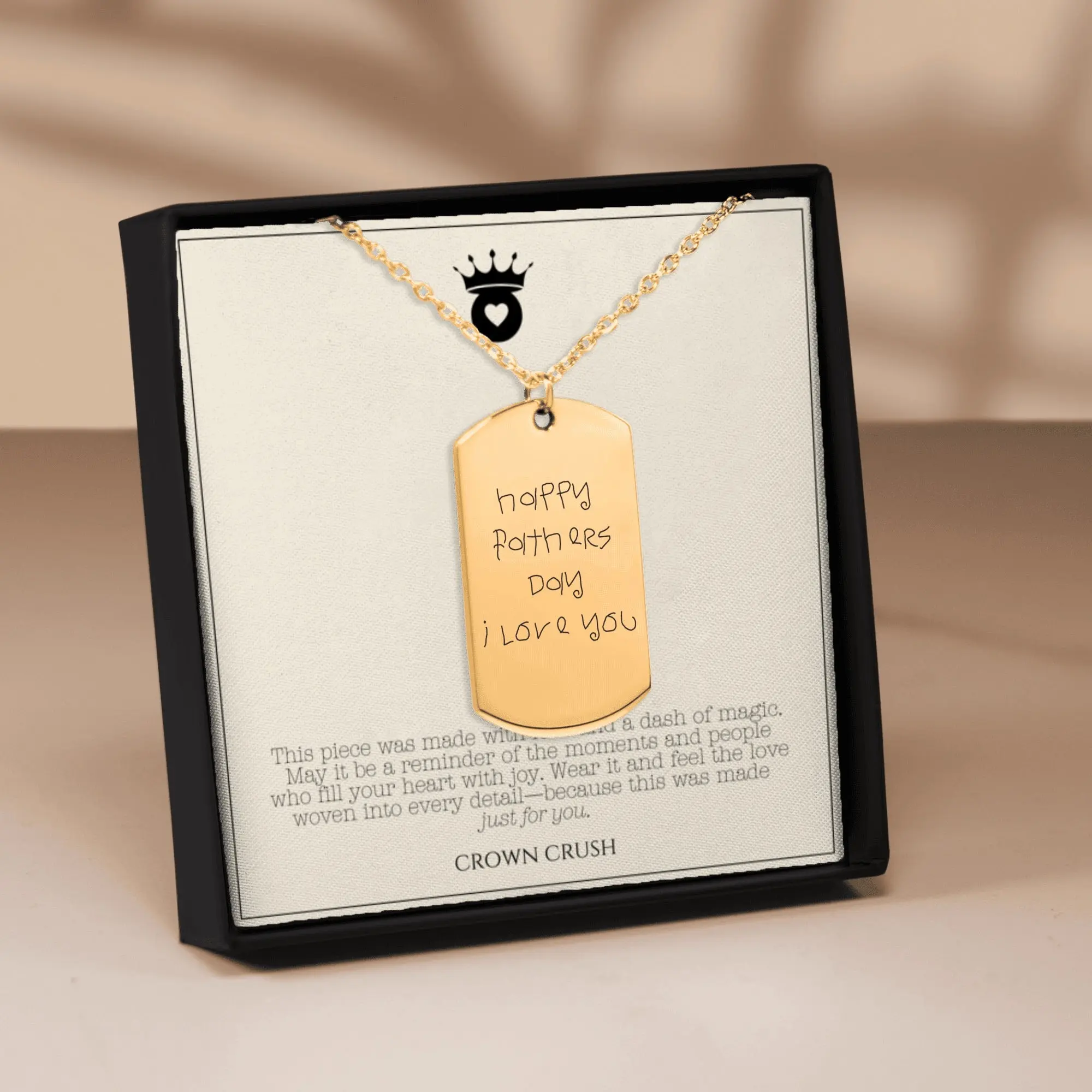 Handwritten Engraved Tag Necklace