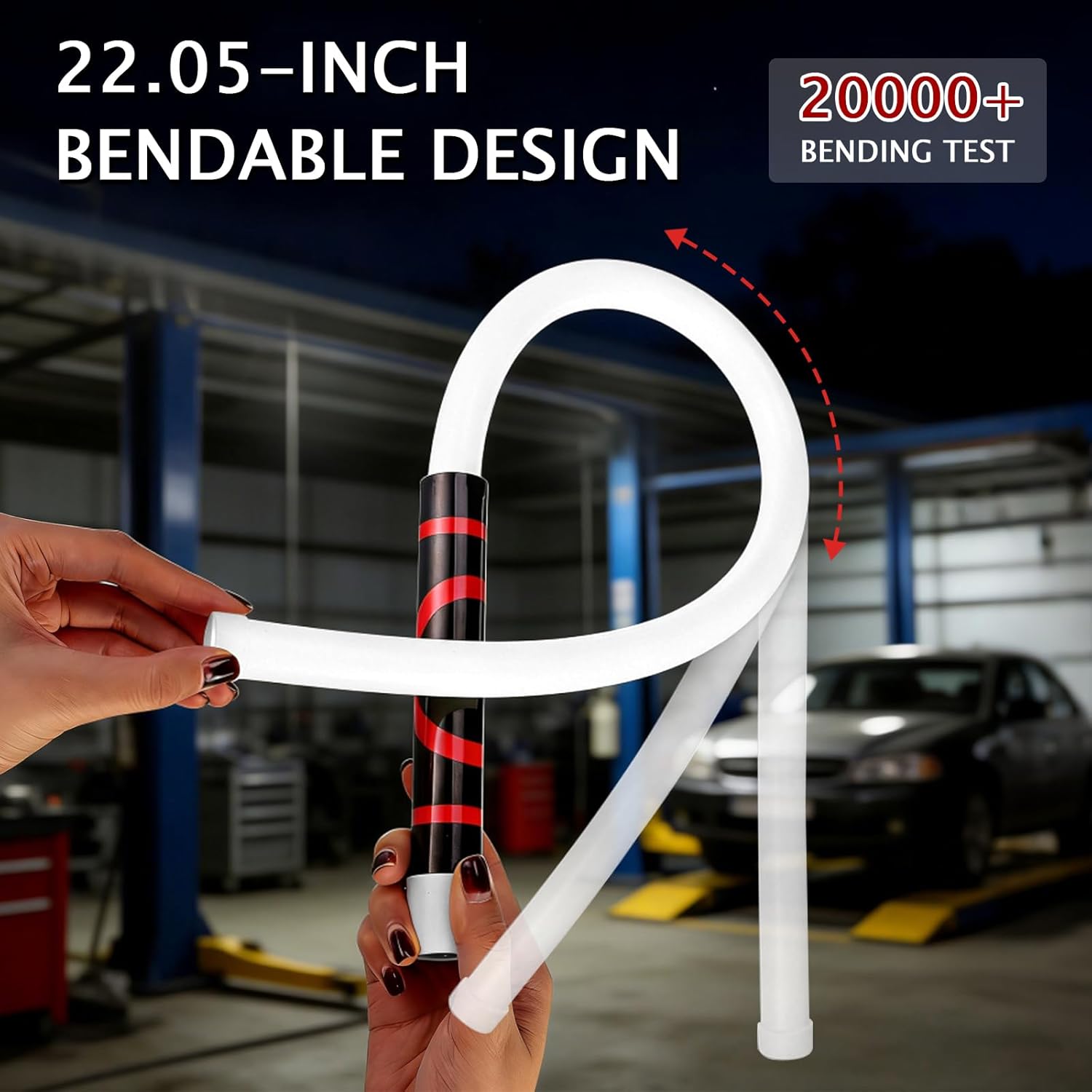 30" Flexible Bend LED Inspection Light - USB Charging, Adjustable, 3 Brightness Settings, Lightweight Handy Tool for Vehicle Repair, Confined Space Checks, Garden Decor