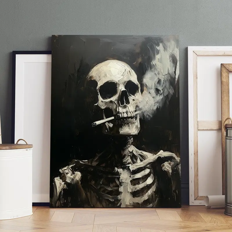 skeleton smoking a cigarette art skeleton smoking cigarette